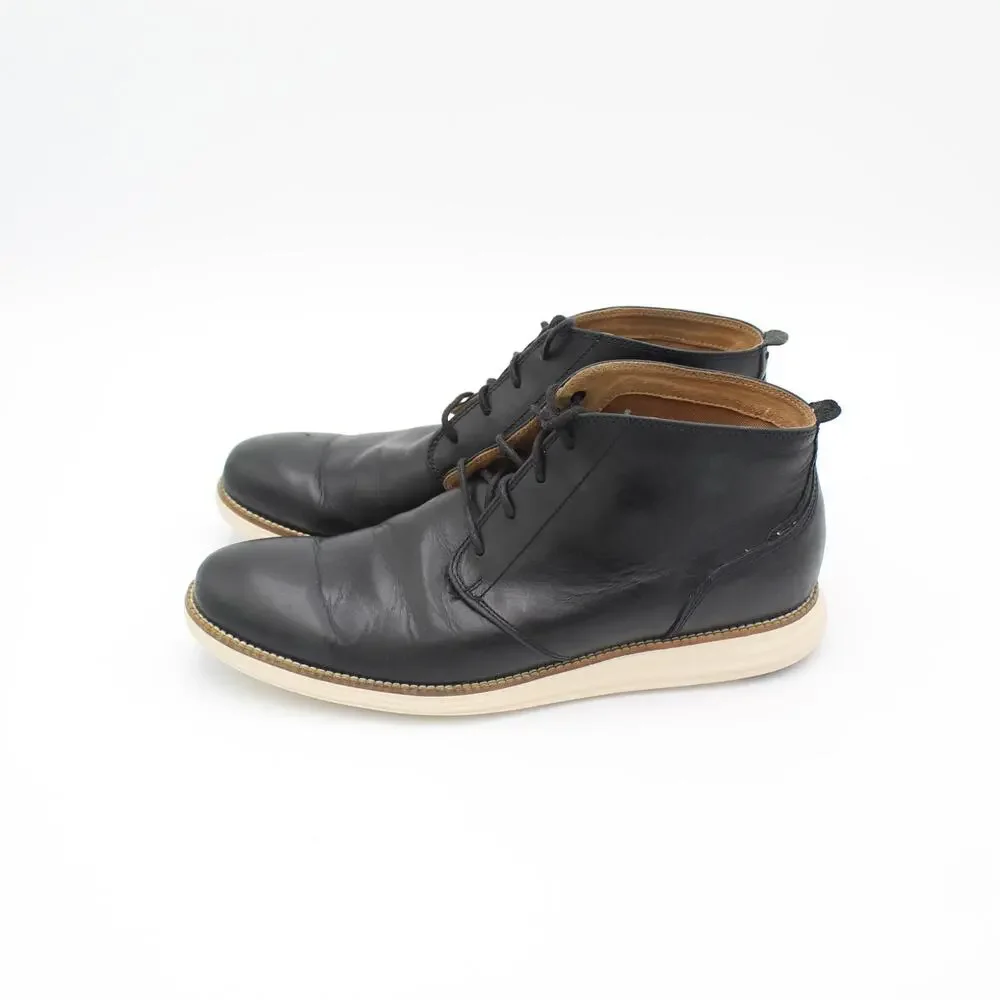 Cole Haan Grand Leather Boots Mens 11 Black Chukka Casual Comfort Office Travel